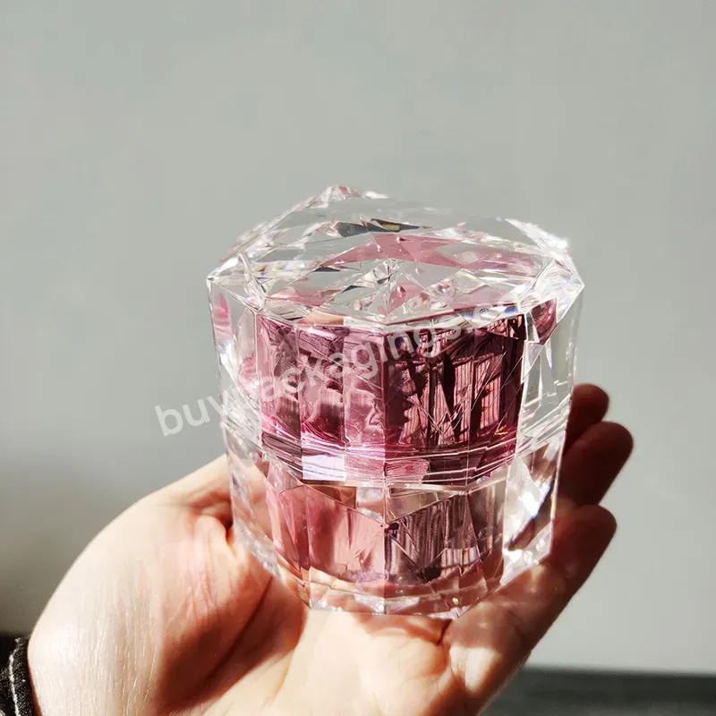 Luxury Acrylic Diamond Cosmetic Jar With Acrylic Lid