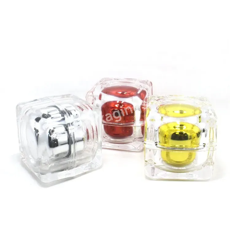 Luxury Acrylic Skincare Plastic Double Wall Square Cosmetic Face Cream Plastic Jars With Lids Packaging 15g 30g 50g