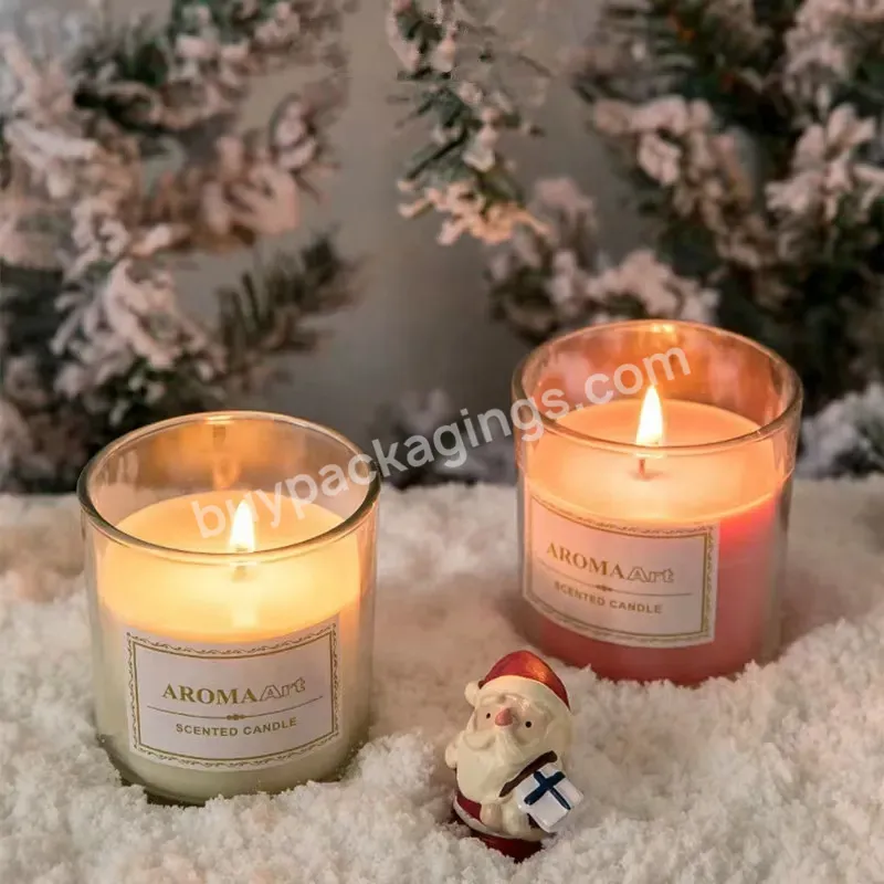 Luxury Aroma Soy Wax Scented Candle Gift Set Creative Multi-color Transparent Candle Jars For Merry Christmas