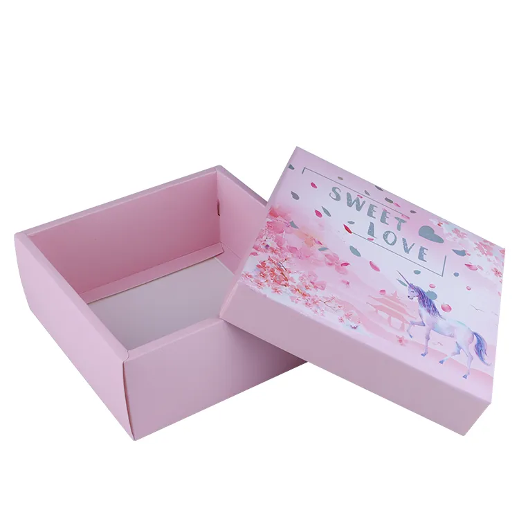 Luxury birthday gift packaging custom recycled cosmetic packaging paper gift box