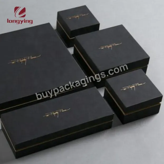 Luxury Black Cardboard Box Presentation Box With Wallet/card Holder/ Leather Belt Buckle For Man Business Box Packaging