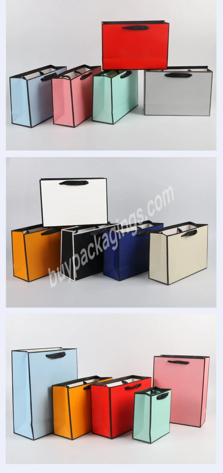Luxury  Black Customized Handle Manufacturer Wedding Shopping Gift Birthday Paper Bags With Your Own Logo