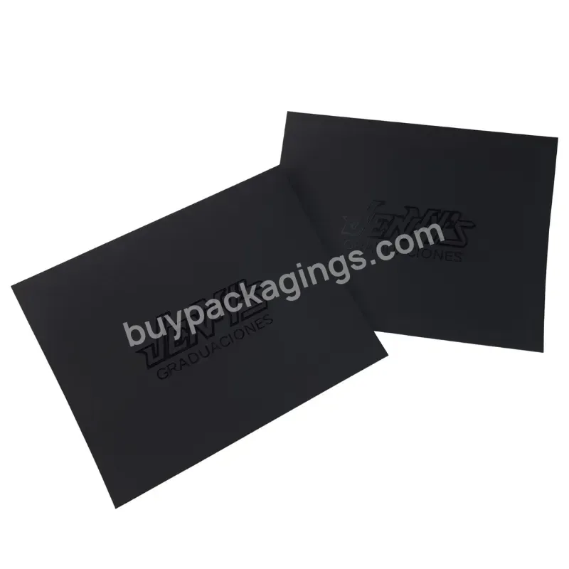 Luxury Black Matte Envelope Logo Uv Gloss A3 A4 A5 A6 Gift Card Envelope Cutting Die Black Gift Card Envelope Packaging