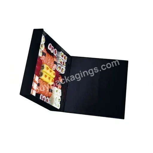 Luxury Black Paper Sushi Take Out Box,Cardboard Sushi Container Custom,Disposable Sushi Packaging