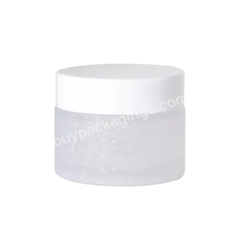 Luxury Black Screw Top Frosted White Glass Jar 1oz 2oz 3oz Glass Cosmetic Jars For Body Cream