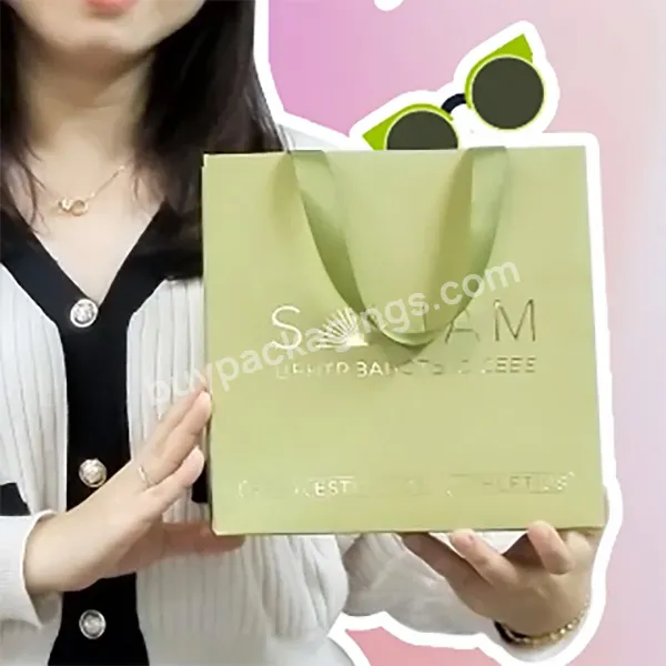 Luxury Boutique Retail Shopping Gift Cosmetic Packaging Custom Printed Black Small Paperbag With Your Own Logo