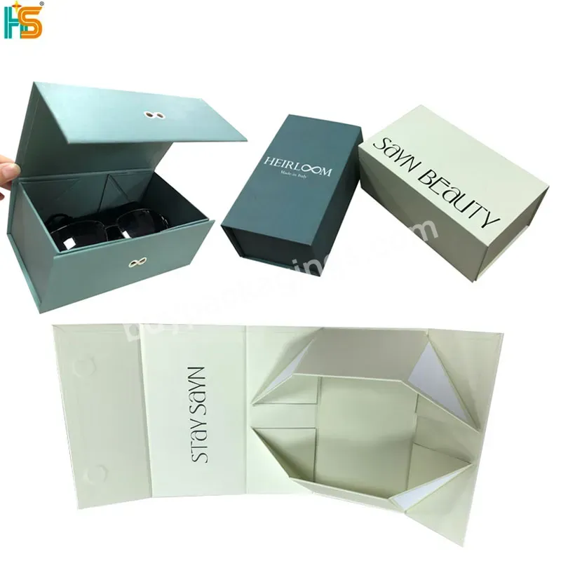 Luxury Brand Shades Sunglasses Packaging Boxes Foldable Magnetic Custom Sun Glasses Box