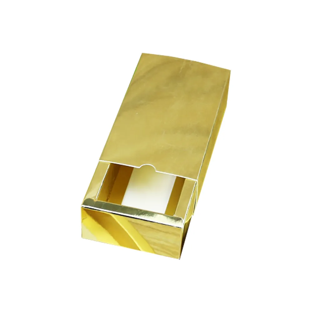 Luxury Bright gold specialty art paper Drawer  jewelry gift box packaging