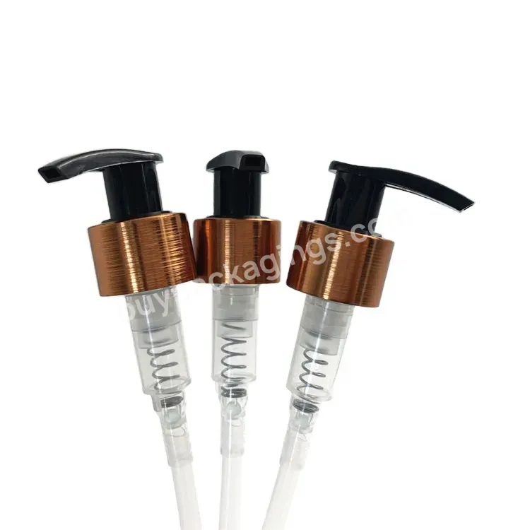 Luxury Brushed Golden Aluminum Lotion Pump 28mm Cosmetic Toner Cream Pump Manufacturer/wholesale