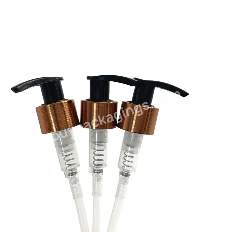 Luxury Brushed Golden Aluminum Lotion Pump 28mm Cosmetic Toner Cream Pump Manufacturer/wholesale