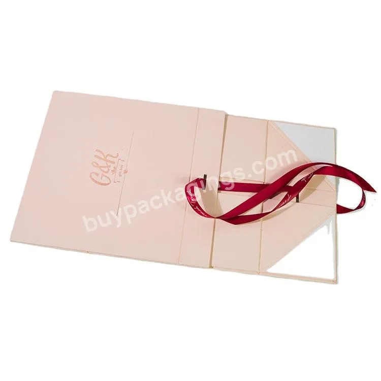 Luxury Cardboard Folding Boxes Ribbon Free Design Your Logo Clothes Gift Paper Box Biodegradable Carton Box Packaging
