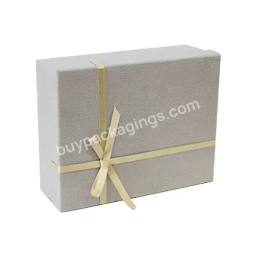 Luxury Christmas Gift Packaging Box Packing Box With Lid Gift Box White Card Paper With Ribbon Wholesale Custom Logo Printing