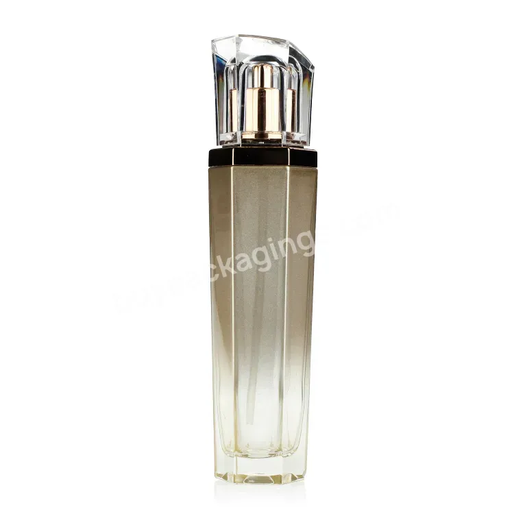 Luxury Clear Hexagonal Classy Glass Bottle Jar Set Cosmetics Containers And Packaging Luxury Skin Cream Lotion Bottles