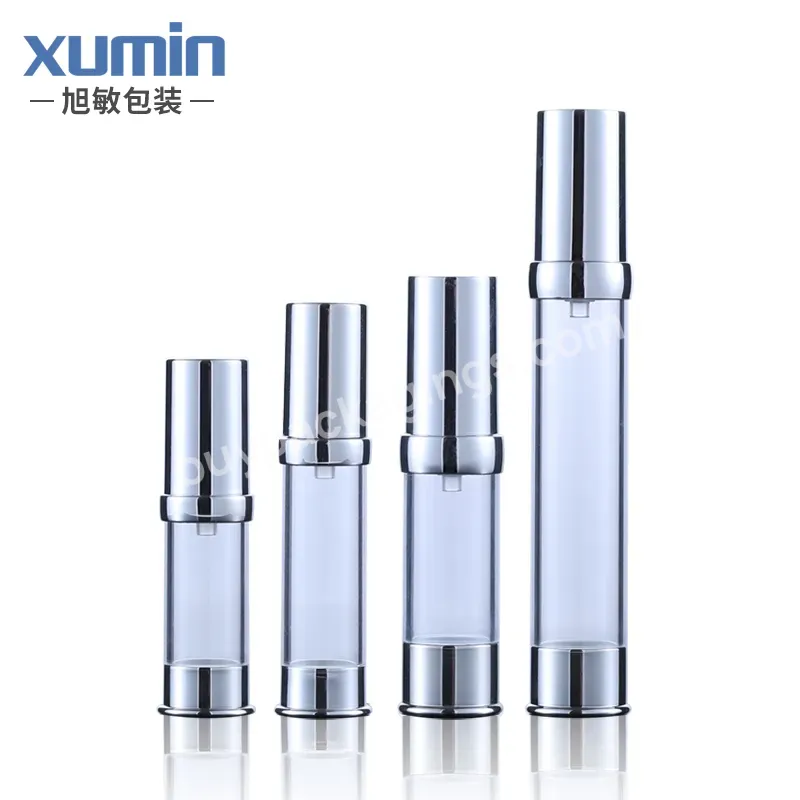 Luxury Cosmetic 5ml 10ml Silver Airless Pump Bottle Lotion Container Bottle Airless Bottle