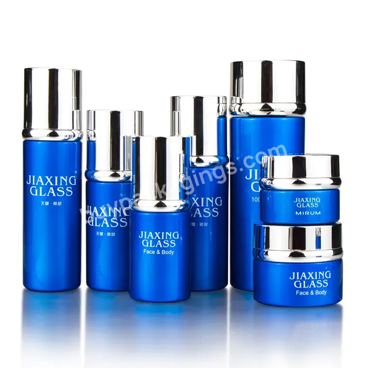 Luxury Cosmetic Bottle Set 40ml 50ml 60ml 110ml 130ml Glass Bottle Containers With Packaging