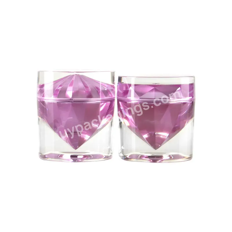 Luxury Cosmetic Container Custom 15g 50g Plastic Acrylic Cream Jar With Screw Cap Purple Skin Care Unique Shape Cream Jar