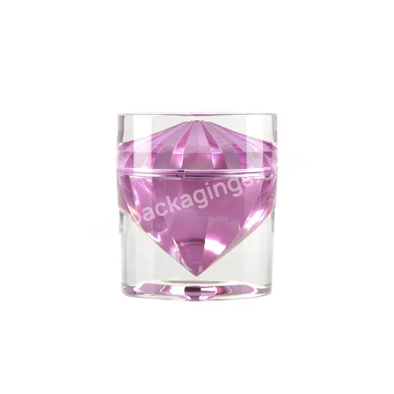 Luxury Cosmetic Container Custom 15g 50g Plastic Acrylic Cream Jar With Screw Cap Purple Skin Care Unique Shape Cream Jar