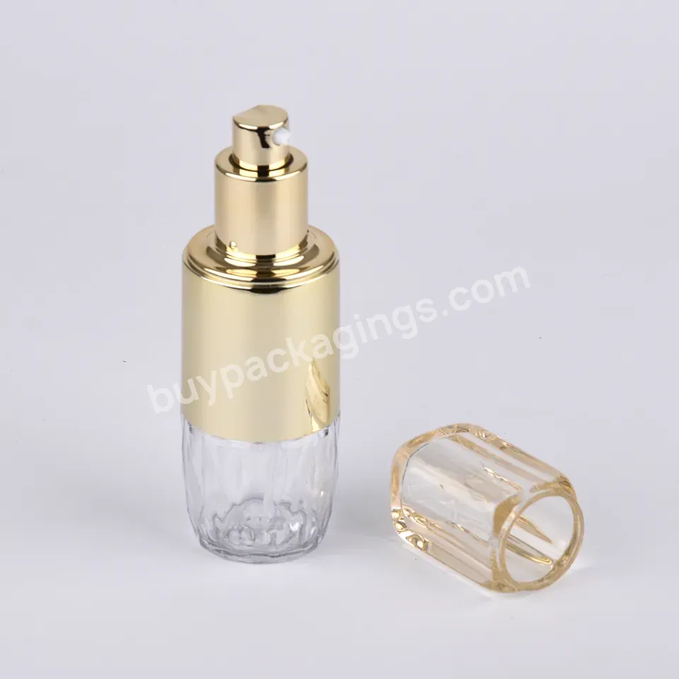 Luxury Cosmetic Container Unique Skin Care Packaging Perfume Spray Bottle Golden Cap Free Sample Lotion Bottle