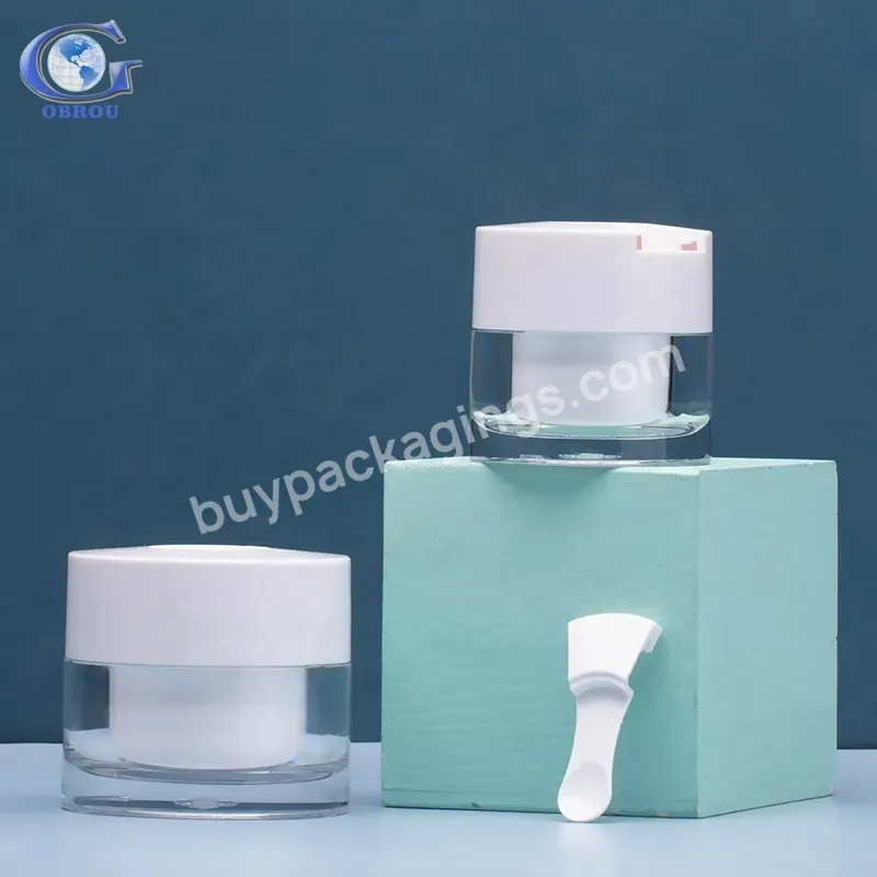 Luxury Cosmetic Containers 30g 50g Acrylic Plastic Cream Jar With Spoon