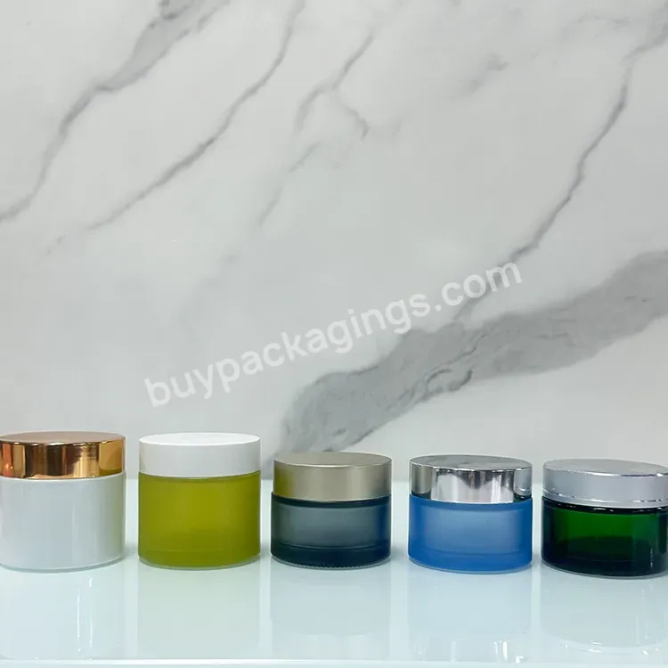 Luxury Cosmetic Containers 30g 50g Green Cream Jar For Glass Cosmetic Jar 15g