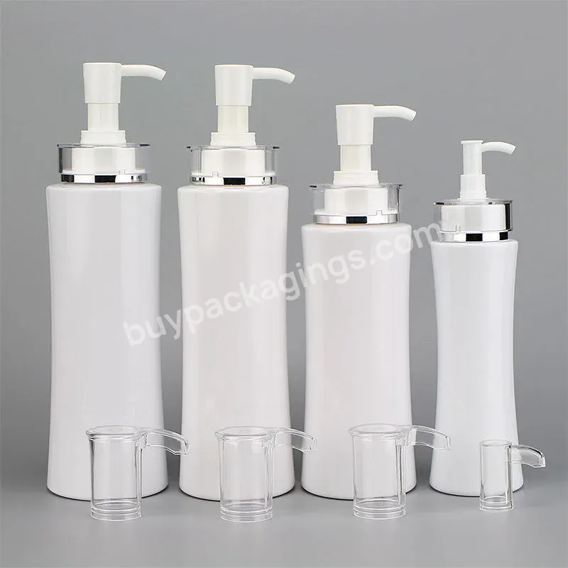 Luxury Cosmetic Empty Pet White Plastic Skincare Cosmetic Packaging Facial Cleanser Cream Bottle With Pump 250ml Lotion Bottle