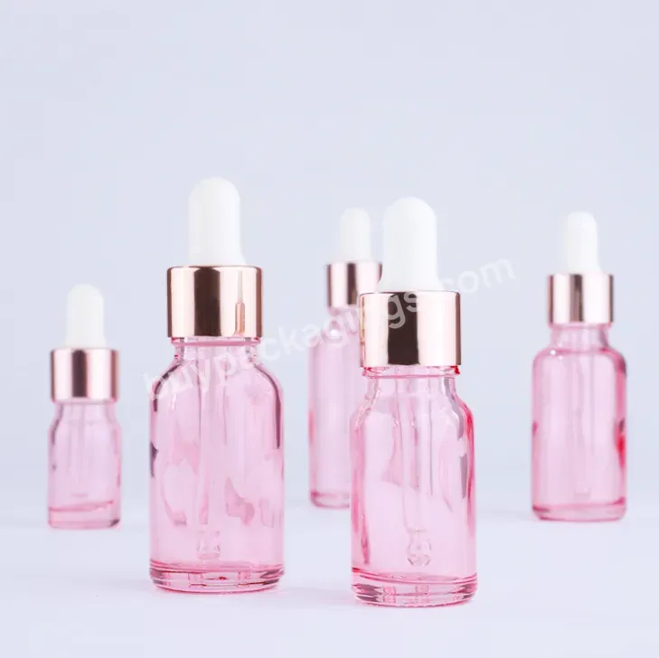 Luxury Cosmetic Glass Bottle Dropper Amber Rose Gold Black Clear 1oz 10ml 15ml 20ml 30ml Square Frosted Glass Oil Dropper Bottle