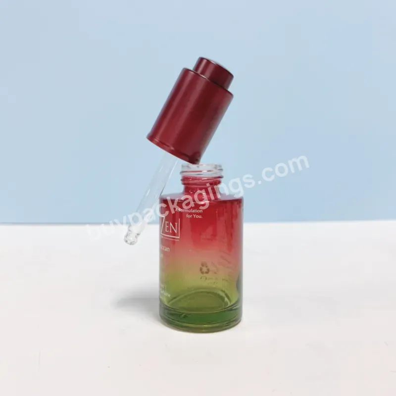 Luxury Cosmetic Oil Bottles10 20ml 30ml 40ml 50ml 60ml 80ml 100ml Matte Red Glass Serum Bottles With Push Button Dropper Cap