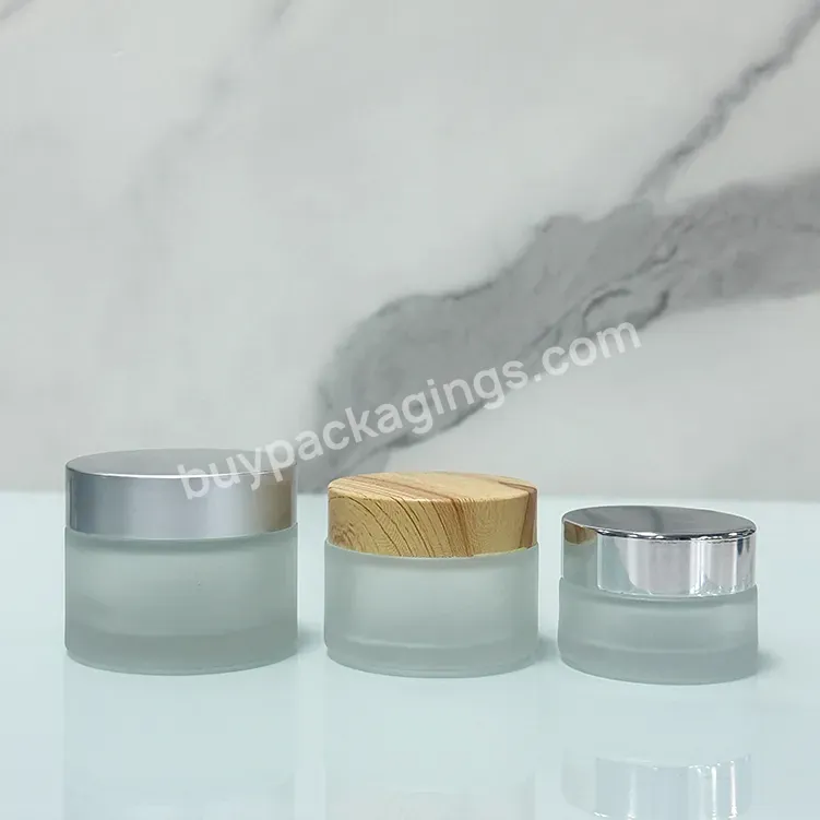 Luxury Cosmetic Packaging Glass Jar 5g 10g 20g 30g 50g 100g 120g 200g Frosted Cosmetic Jar Custom Logo Frosted Cream Jar