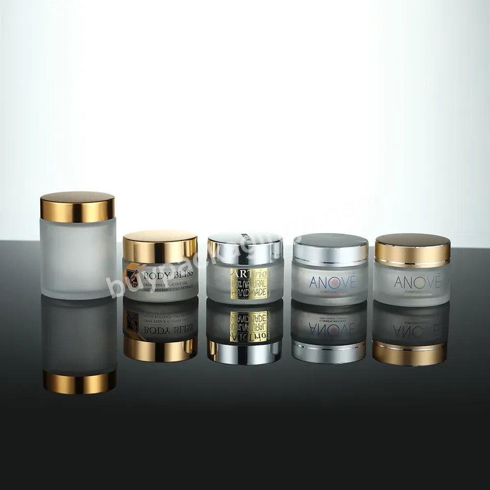 Luxury Cosmetic Packaging Glass Jar 5g 10g 20g 30g 50g 100g 200g Frosted Cosmetic Jar Custom Logo Frosted Cream Jar - Buy Glass Cream Jar,High End 20ml 30ml 50ml Wide Mouth Black Skin Care Cream Packaging Glass Jar With Golden Cap For Cosmetics,Cosme