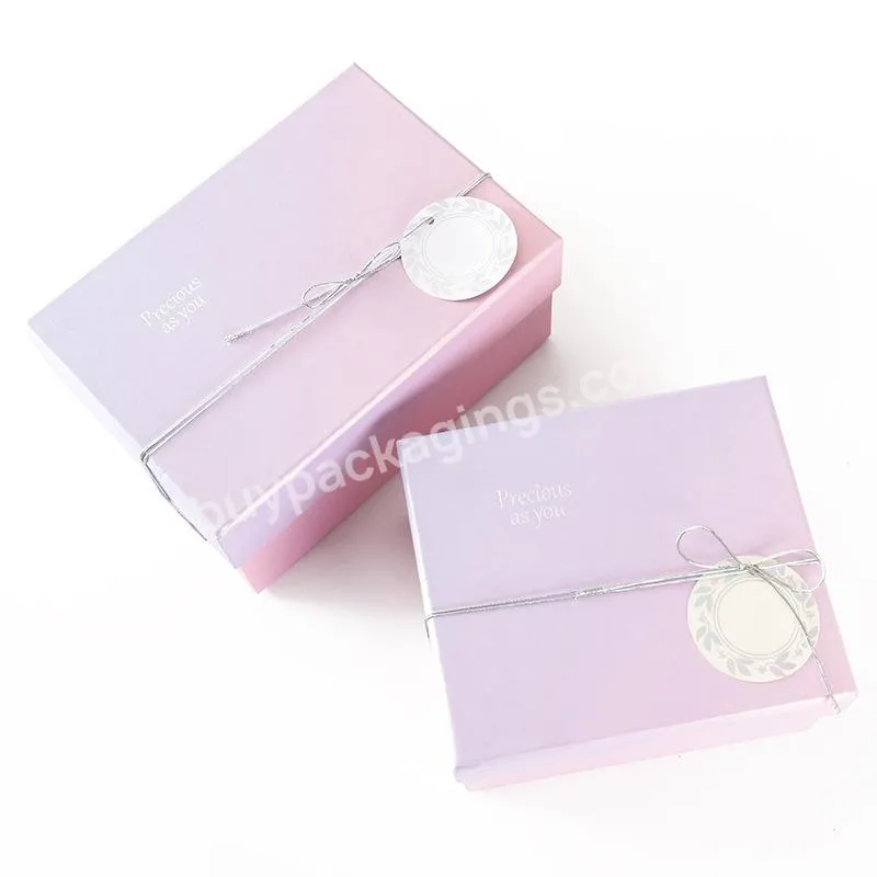 Luxury Cosmetic Packaging Laminated Coated Art Paper Bag And Box Gift Sets For Flower And Toys