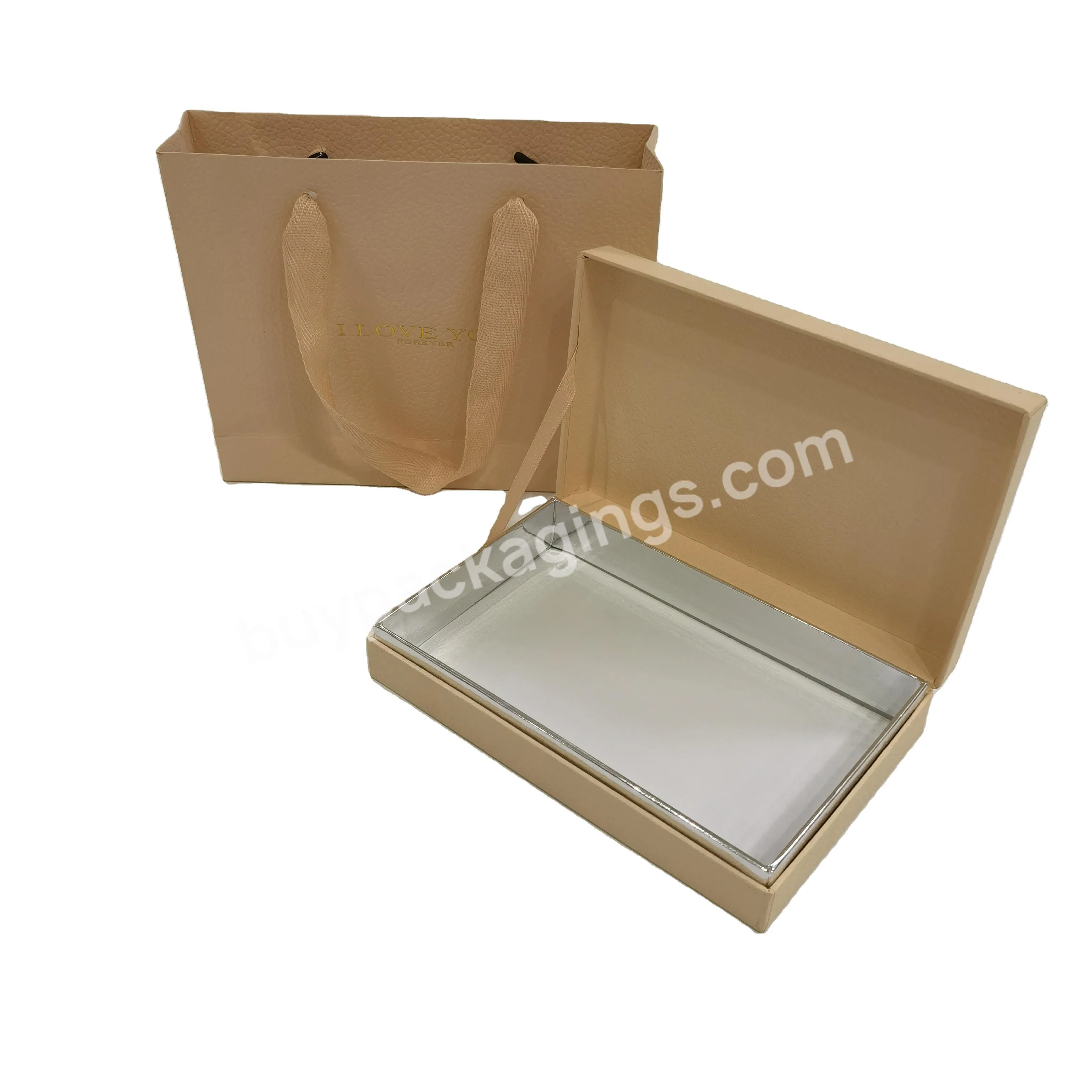 Luxury Cosmetic Packaging Matt Laminated Coated Art Paper Bag And Box Gift Sets For Refine Wine