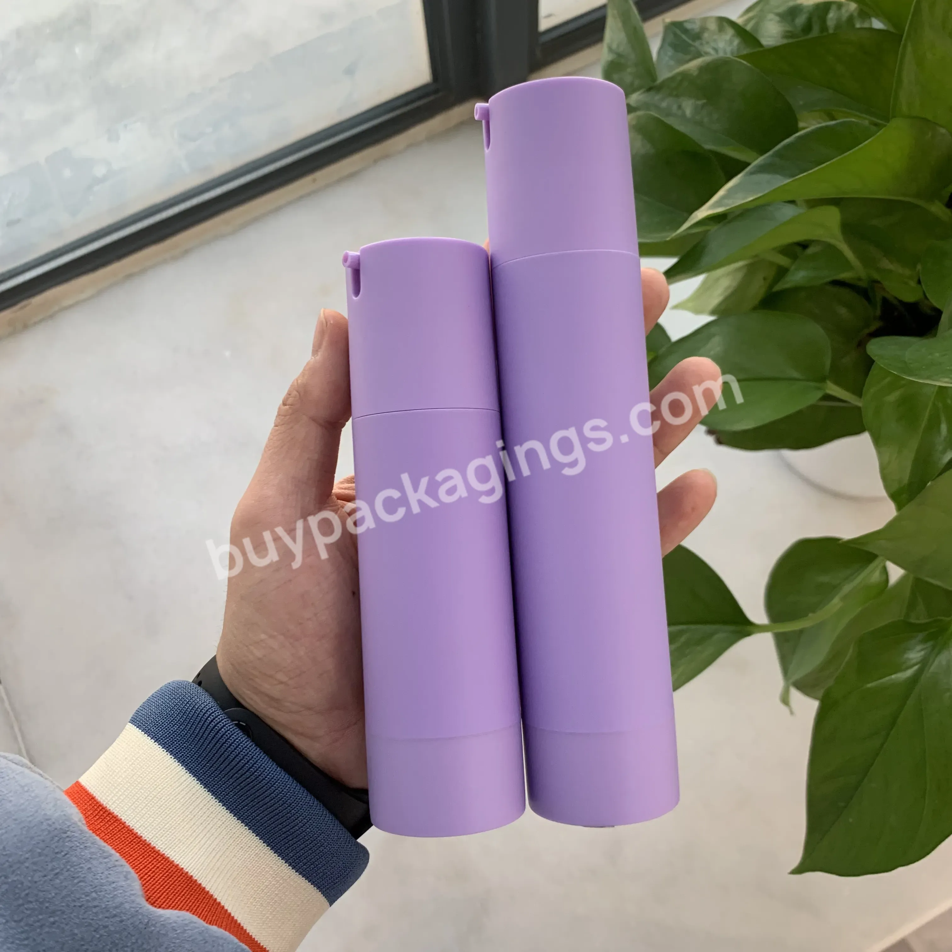 Luxury Cosmetic Purple Airless Lotion Bottles 80ml 100ml 120ml Airless Pump Twist Bottle Lotion Packaging