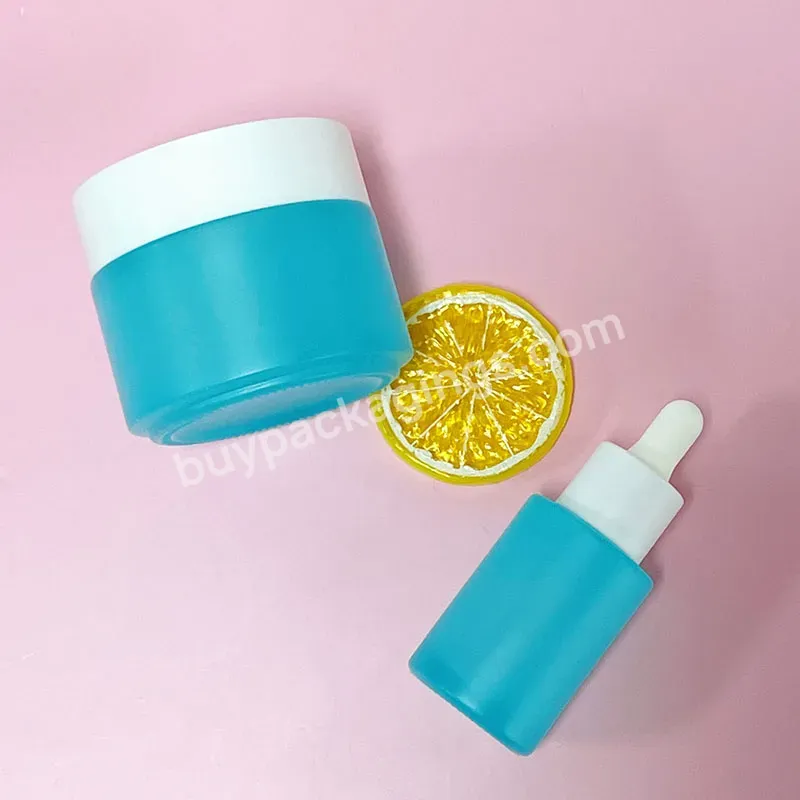 Luxury Cosmetic Skincare Packaging 100gm 50g Glass Cream Jar And 30ml Serum Oil Dropper Bottle Sets