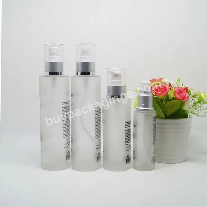 Luxury Cosmetics Packaging Glass Bottle Sets Empty Glass Cream Jar And Pump Spray Bottle Skin Care Set Face Cream Lotion Bottle