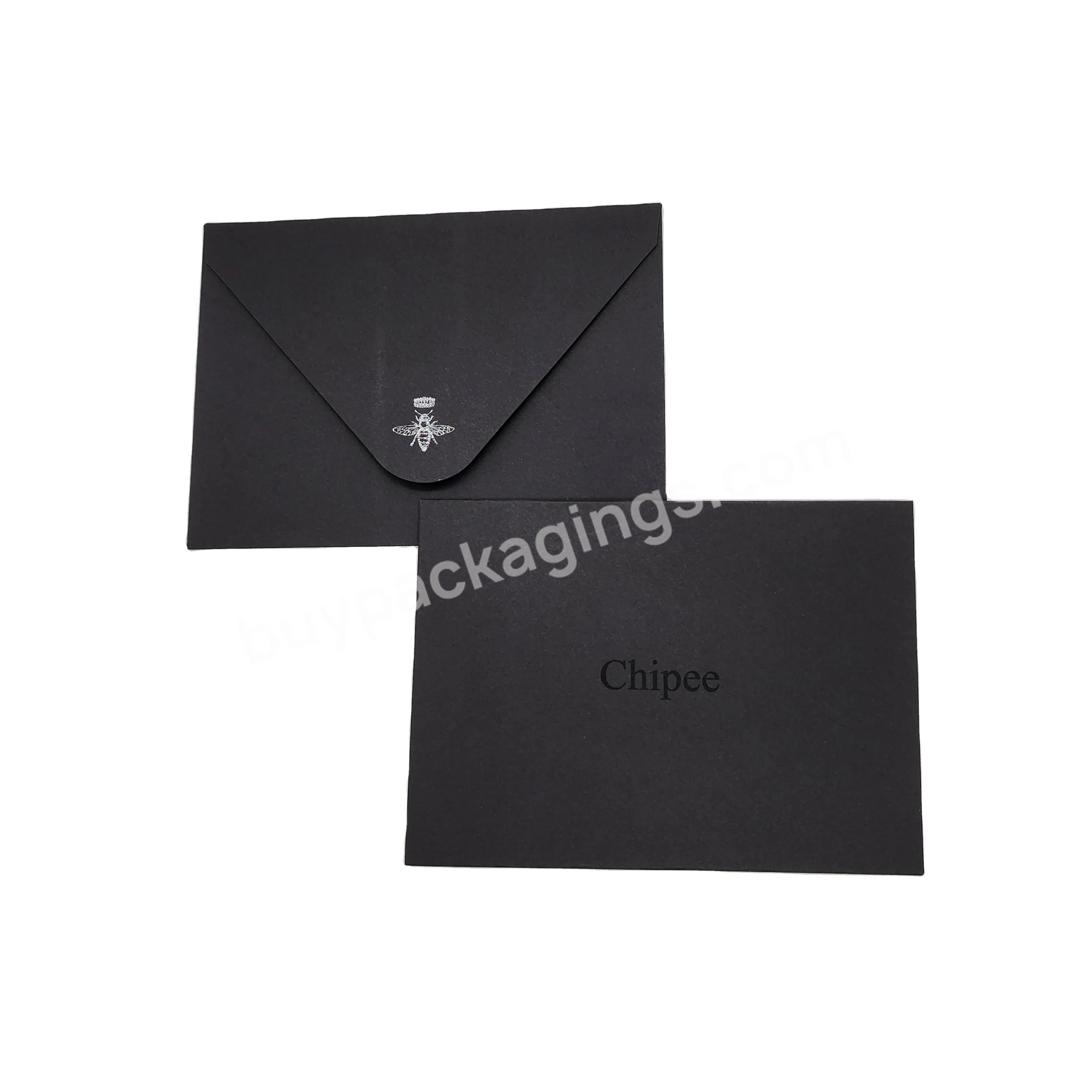 Luxury Custom 350gsm 400gsm Black Card Kraft A4 Paper Envelope