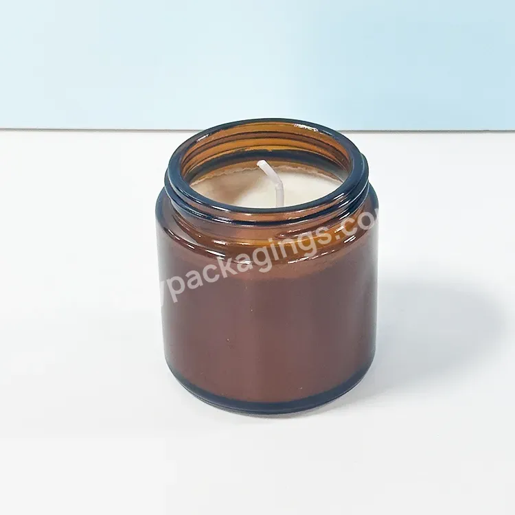 Luxury Custom Amber Candle Jar With Lid Empty Glass Vessel Candle Jar With Paper Packing Can Be Made To Order - Buy Candle Jars Luxury Packaging,Candle Jars With Lids,Glass Candle Jars.