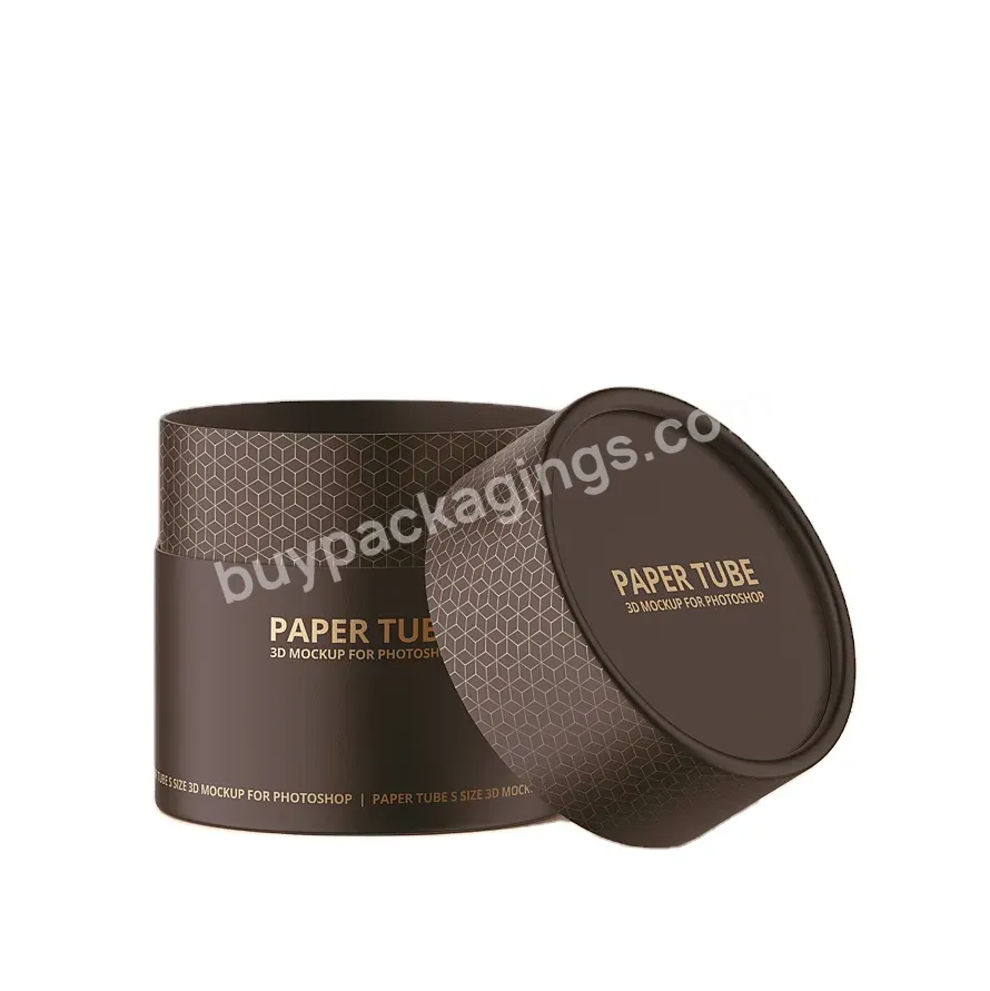 Luxury Custom Black Kraft Round Box Packaging Paper Candle Box Cardboard Tube Packaging