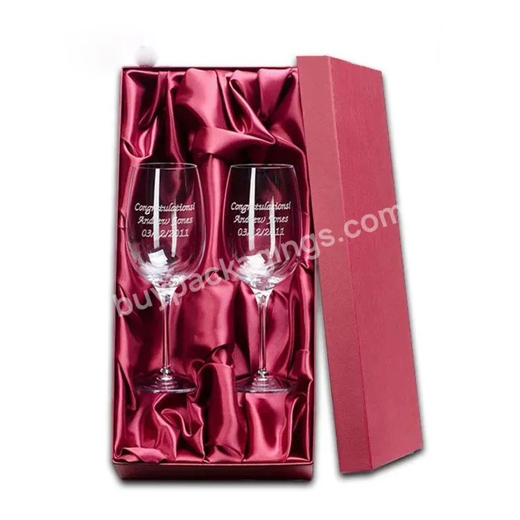 Luxury Custom Black Stamping Logo 2 Bottle Wine Box With Cup Gift Box