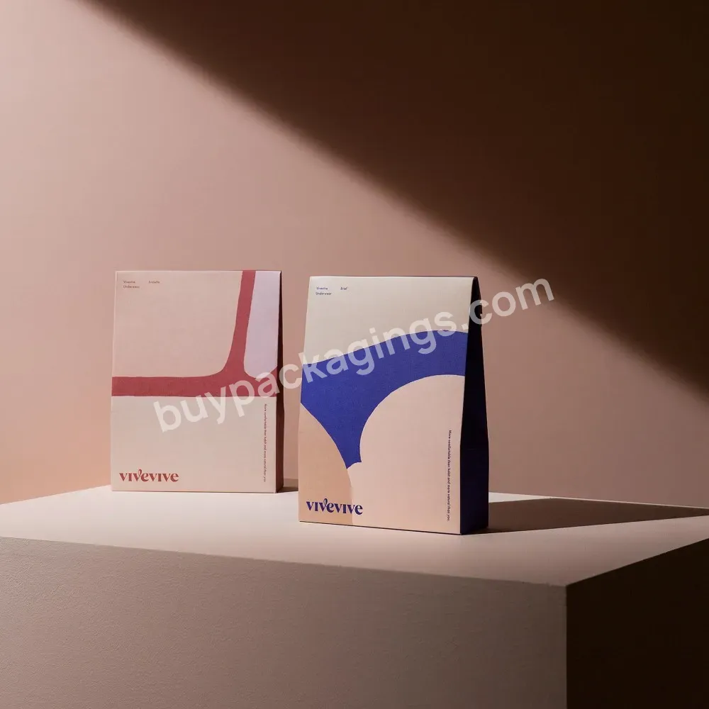 Luxury Custom Bra Women Underwear Briefs Box Kraft Paper Boys Underwear Clothing Gift Packaging Box With Window
