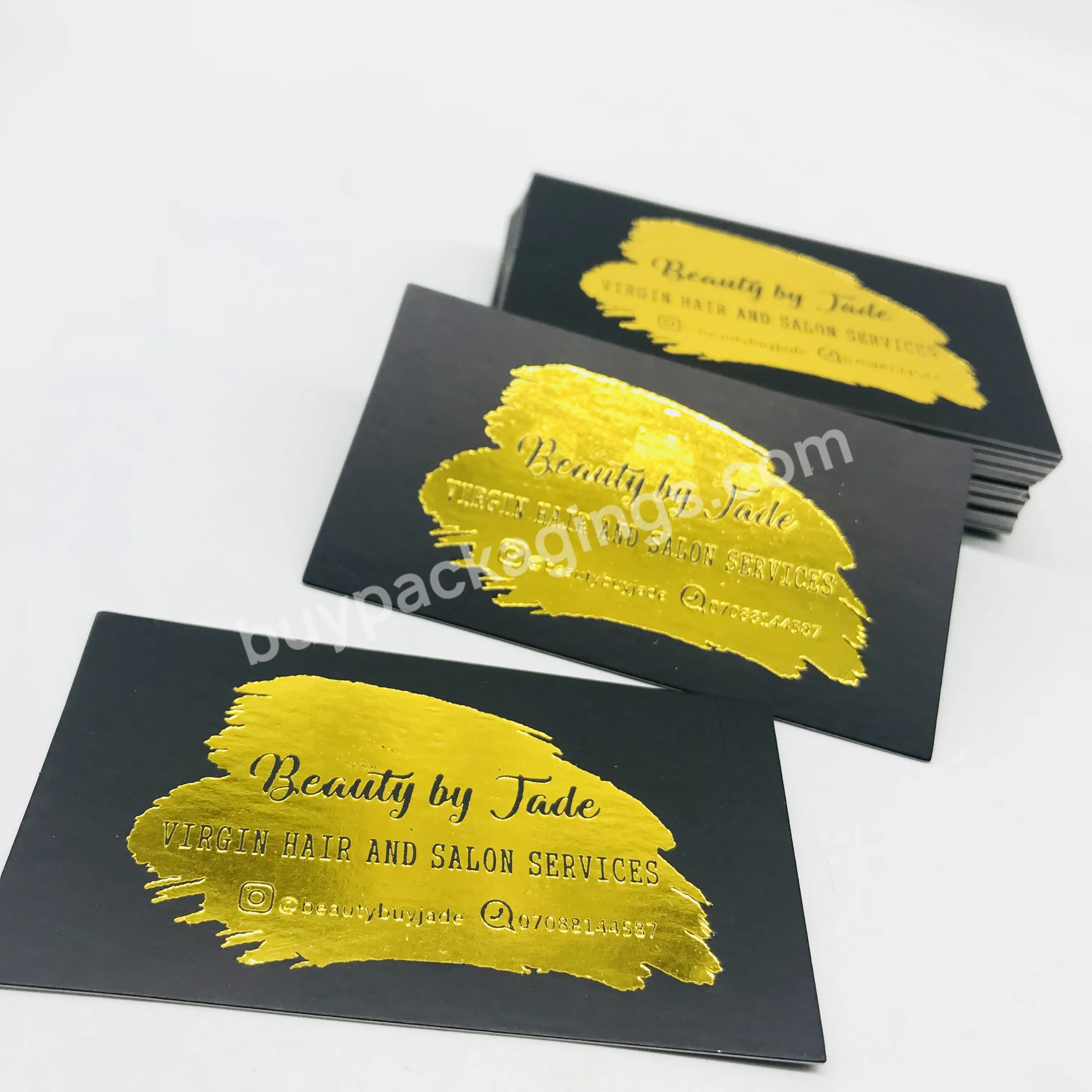 Luxury Custom Business Paper Card Gold Printing Technology Elegant Name Card For Wedding