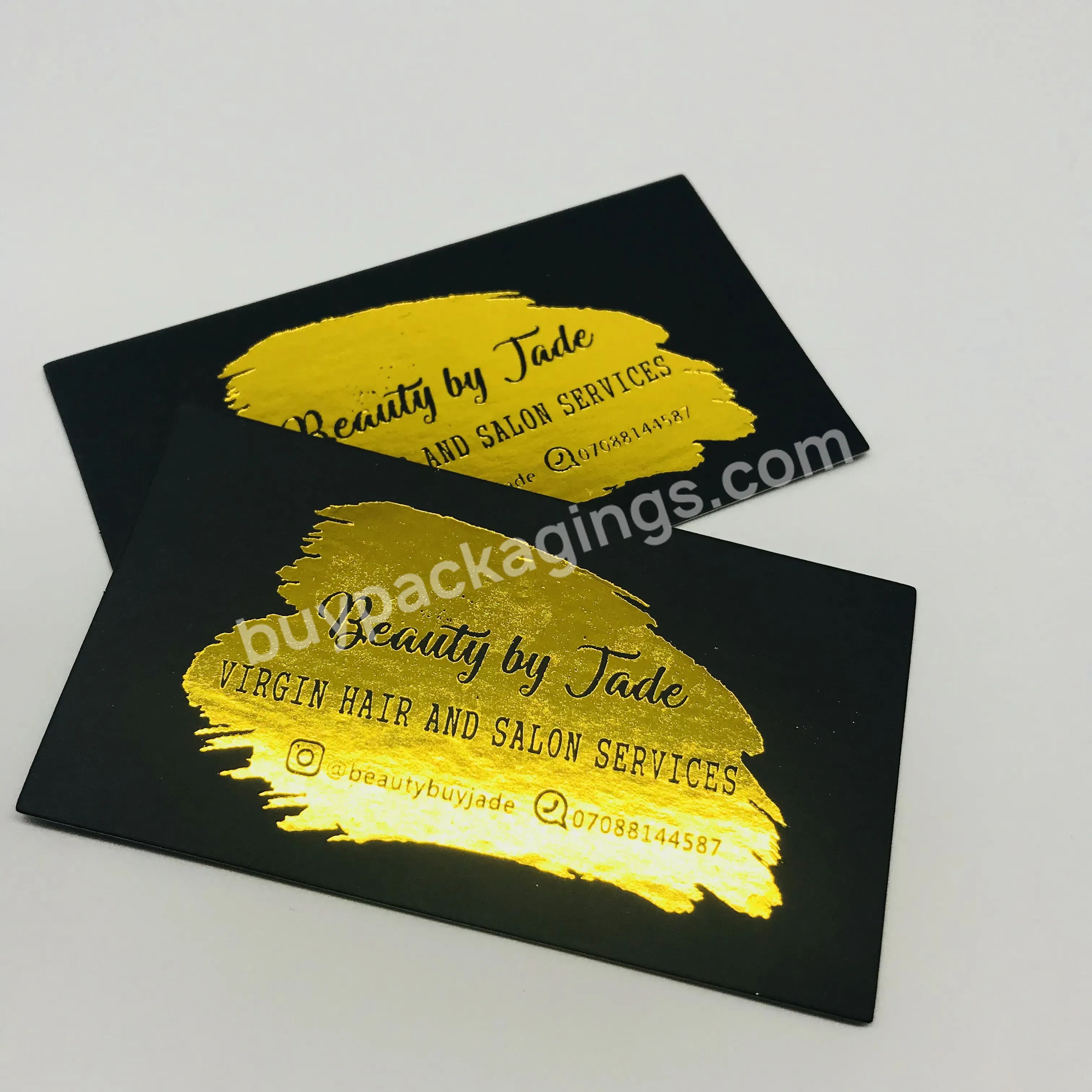 Luxury Custom Business Paper Card Gold Printing Technology Elegant Name Card For Wedding