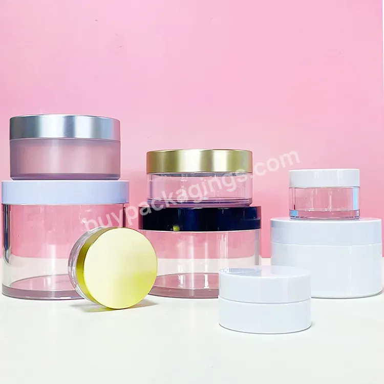 Luxury Custom Color Nude Thick Wall Plastic 4oz 6 Oz 9oz Wide Mouth White Low Profile Cosmetic Plastic Pet Jar 8oz With Lids - Buy Low Profile Jar,Low Profile Cosmetic Cream Packaging 100ml Matte Frosted Black White Pink Pet Plastic Face Cream Jar,Wh