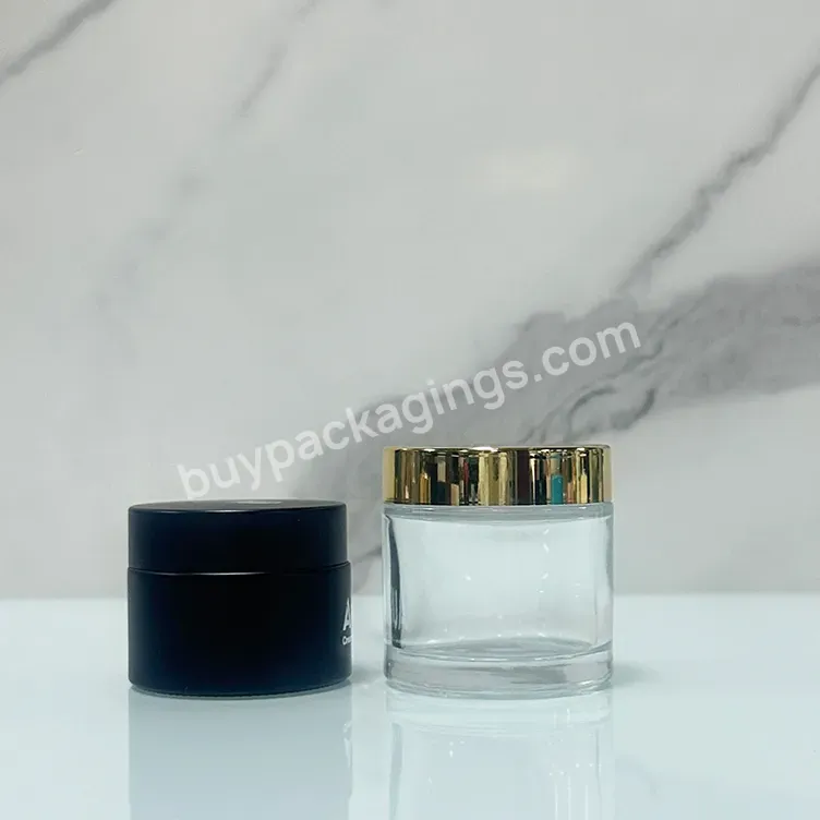 Luxury Custom Cosmetic Packaging 5ml 10ml 20ml 50ml 100ml Empty Transparent Glass Face Cream Jar With Plastic Lids - Buy Bamboo Glass Cream Jar,Frosted Glass Cream Jar With Wood Grain Lid Cosmetic Jars,Custom Empty Glass Jar.