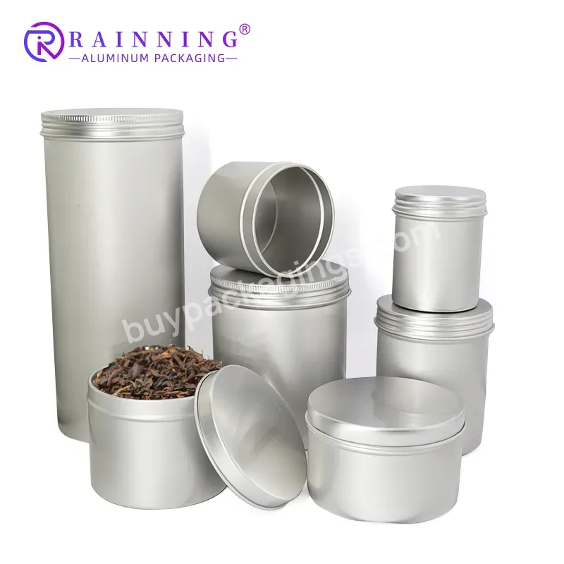 Luxury Custom Empty Screw Top Aluminum Canister Metal Coffee Can Container Tea Tins For Loose Tea