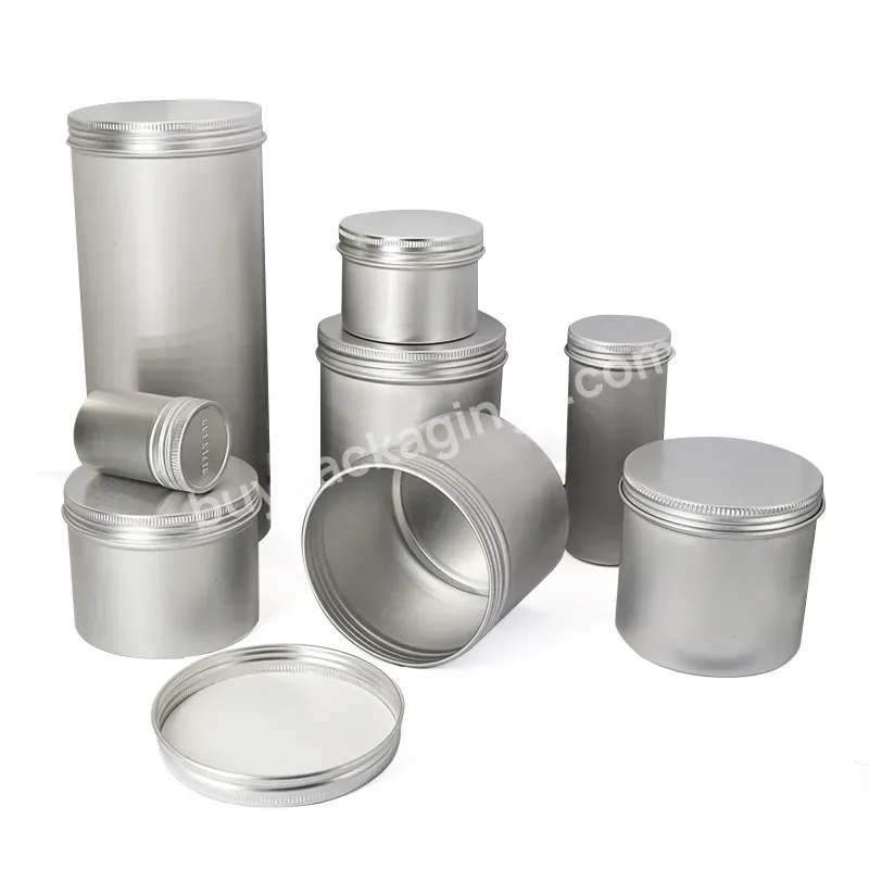 Luxury Custom Empty Screw Top Aluminum Canister Metal Coffee Can Container Tea Tins For Loose Tea