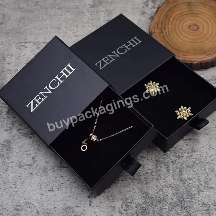 Luxury Custom Jewellery Box Packaging Drawer Boxes For Jewelry With Logo Personalized Wholesale Black Rigid Boxes Paper 3 Days