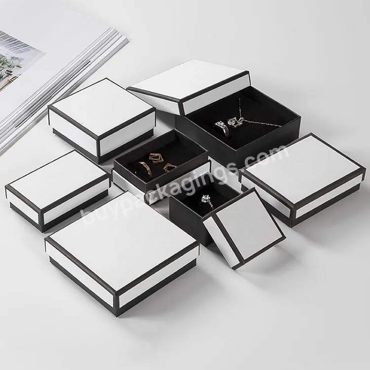 Luxury Custom Logo Blue White Design Eco Paper Cardboard Jewellery Jewelry Gift Packaging Boxes