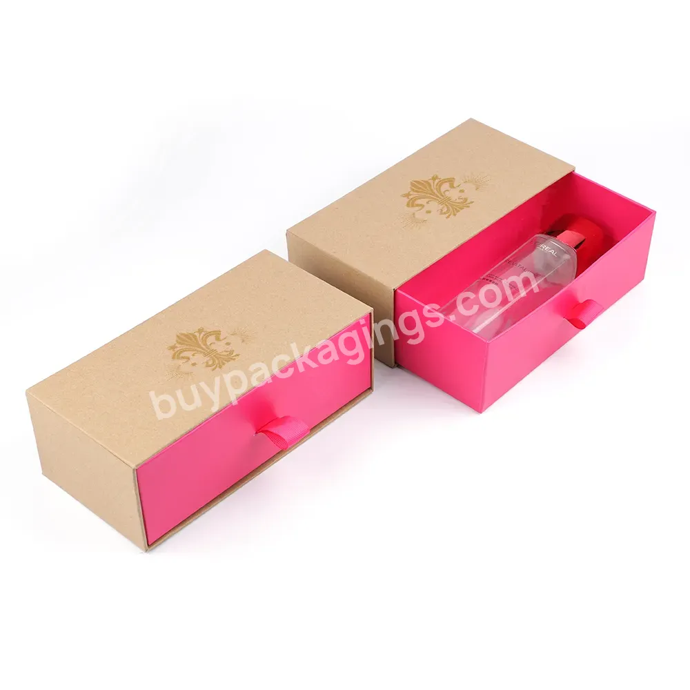 Luxury Custom Logo Cardboard Printed Recycled Packaging Closure Pink Flat Brown Kraft Paper Gift Boxes