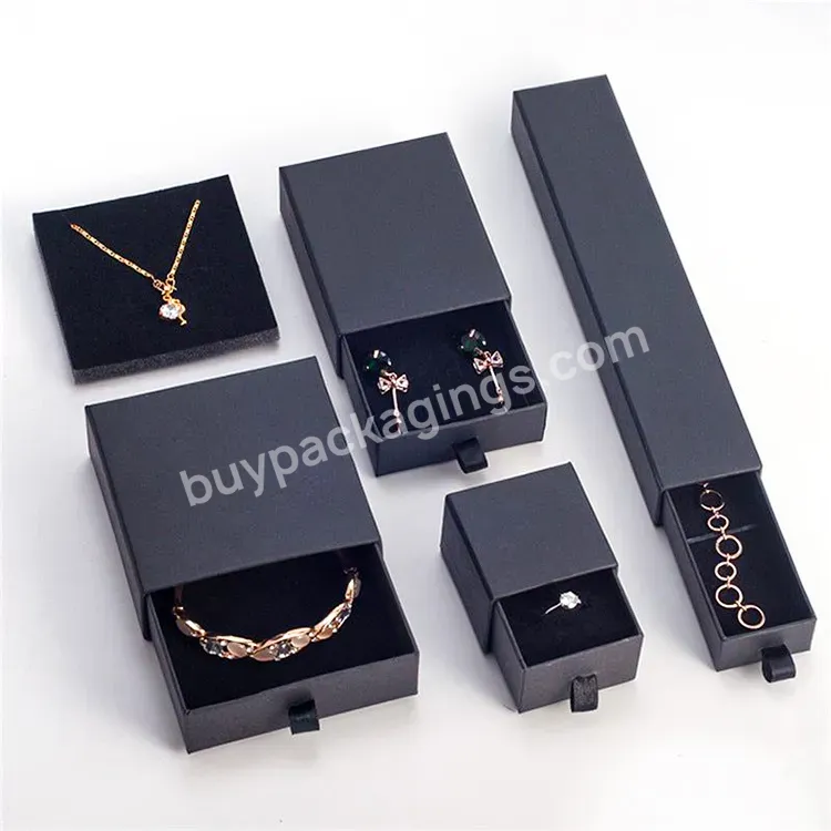 Luxury Custom Logo Cardboard Ribbon Sliding Drawer Jewelry Gift Cosmetics Packaging Paper Box