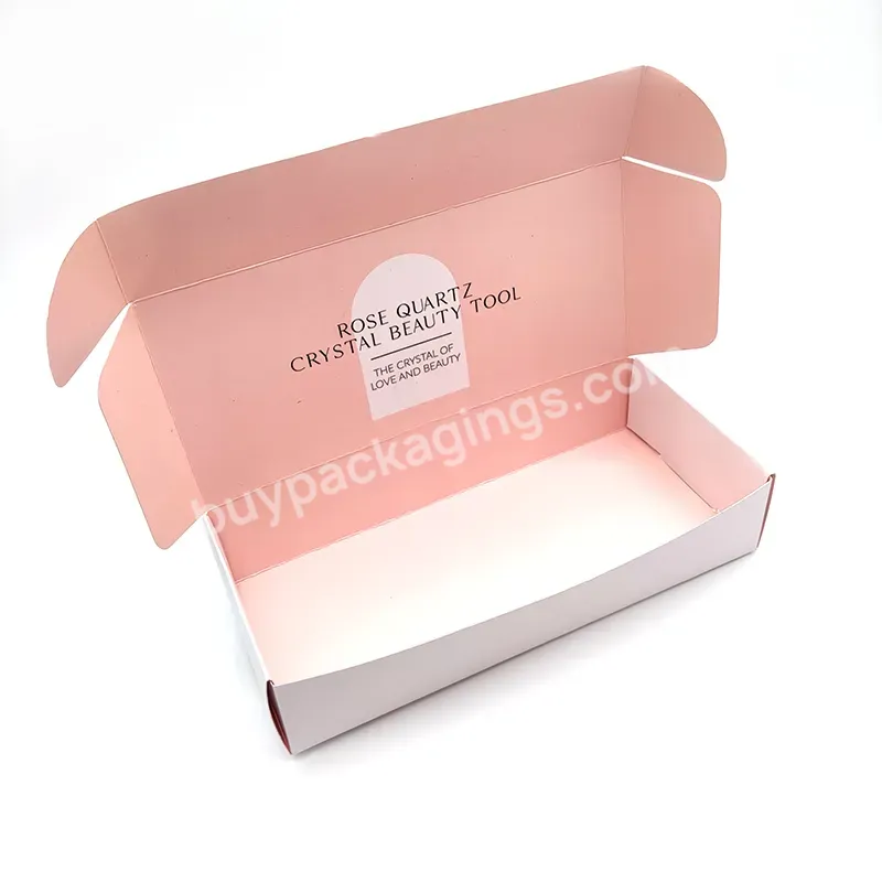 Luxury Custom Logo Corrugated Pink Color Jewelry Shipping Mailer Box